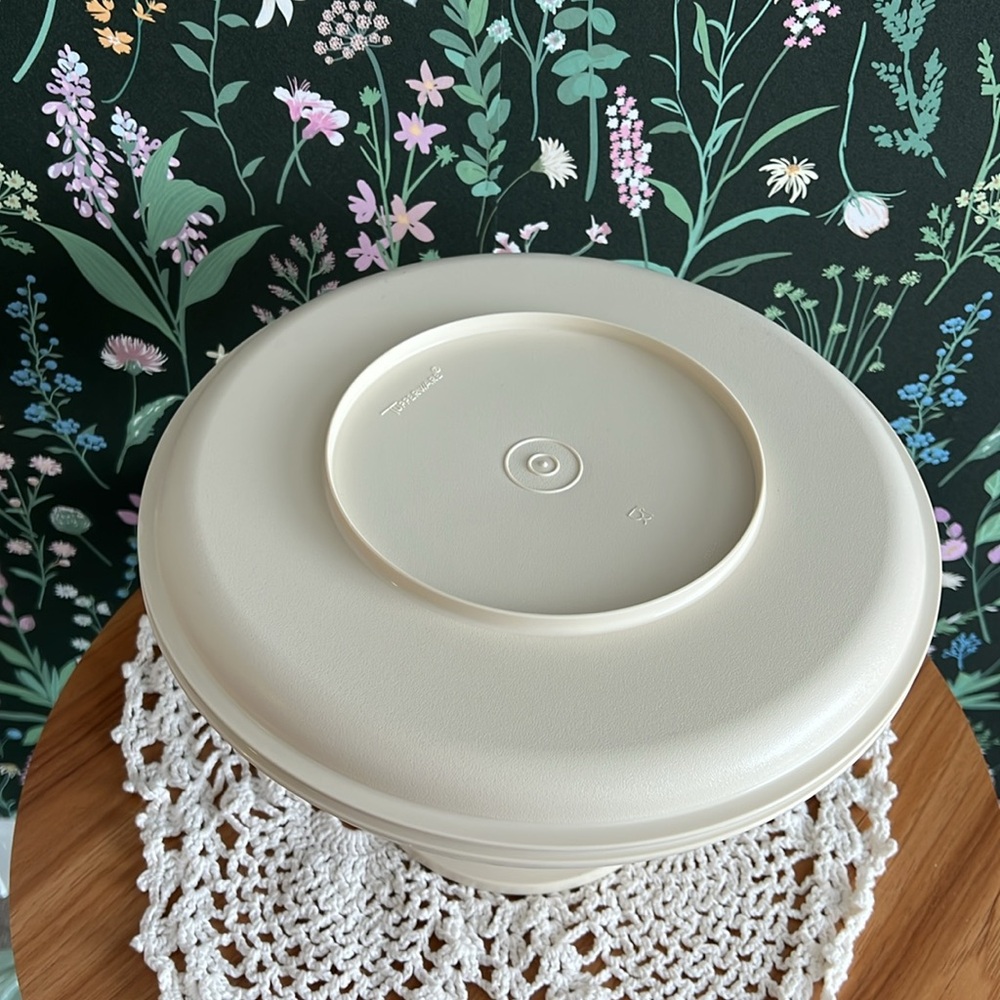 VINTAGE Tupperware Serve-it-All Cake Pie Dessert stand tray 3 pieces 1980’s - Picture 4 of 8
